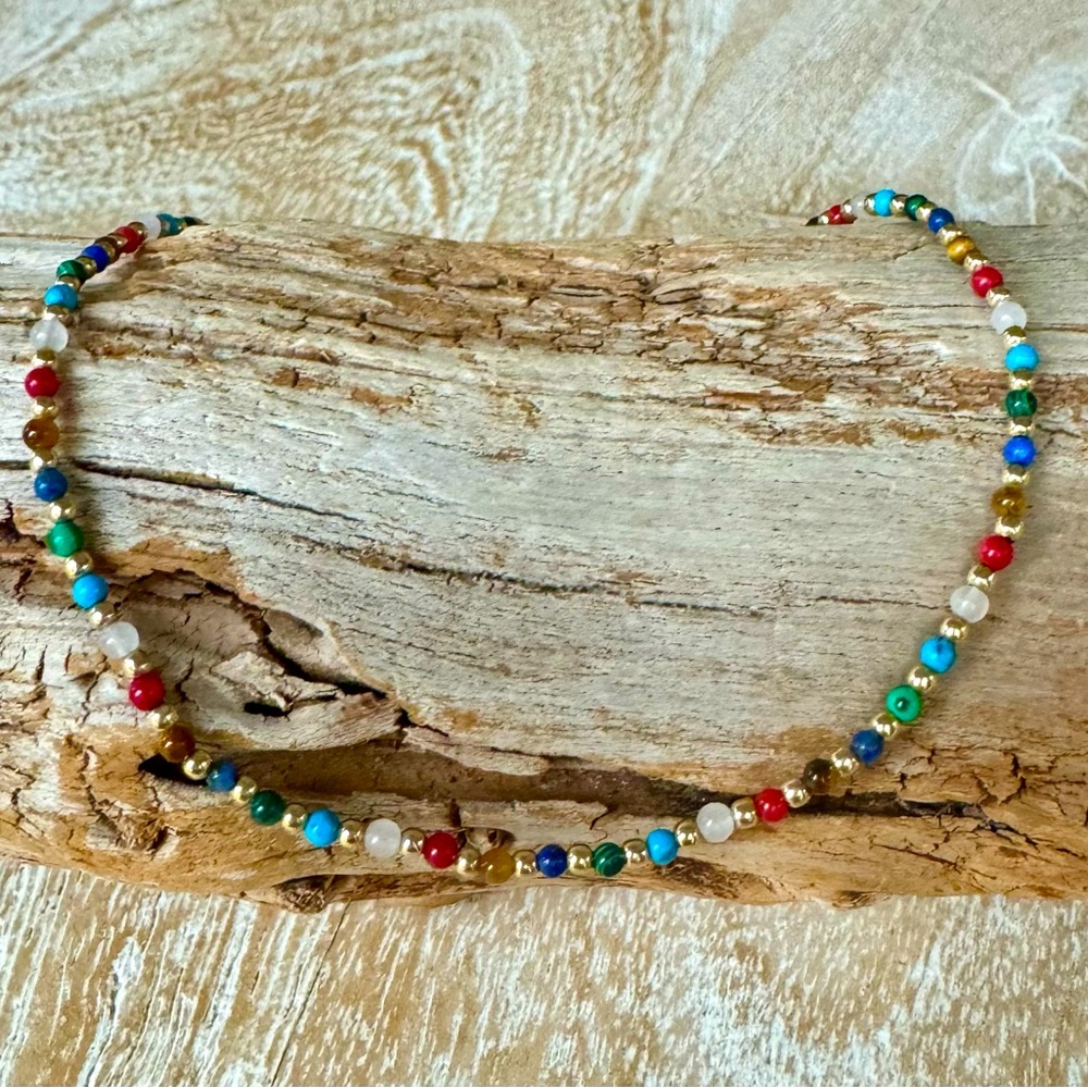 Balance bracelet - 2mm 14k gold filled and semi precious stone beads - Picture 5 of 13